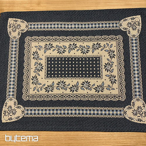 Tapestry tablecloth and shawl SELSKÁ JIZBA blue