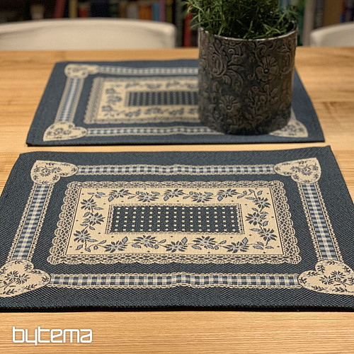 Tapestry tablecloth and shawl SELSKÁ JIZBA blue