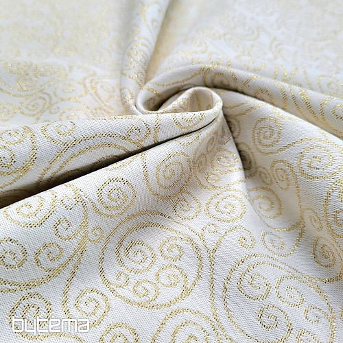 Decorative jacquard fabric FLASH ornament gold