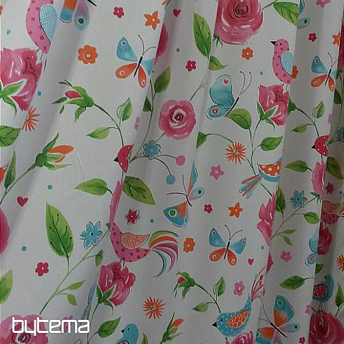 Decorative fabric BIRDS pink
