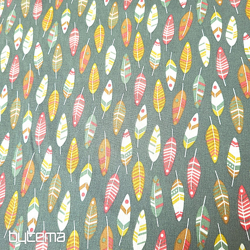 Cotton fabric RETRO FEATHER