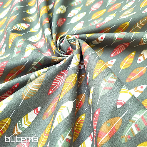 Cotton fabric RETRO FEATHER