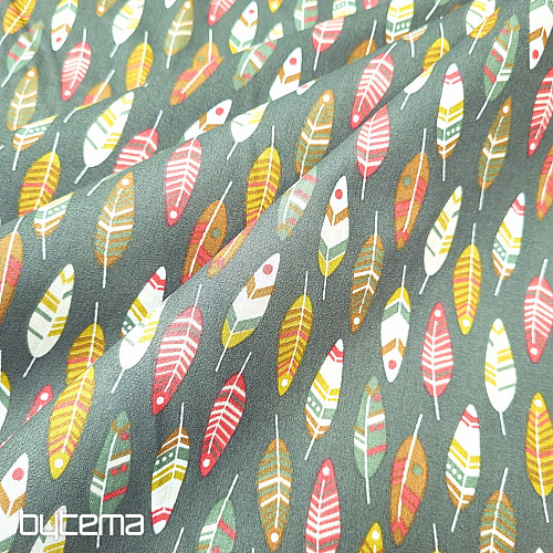 Cotton fabric RETRO FEATHER