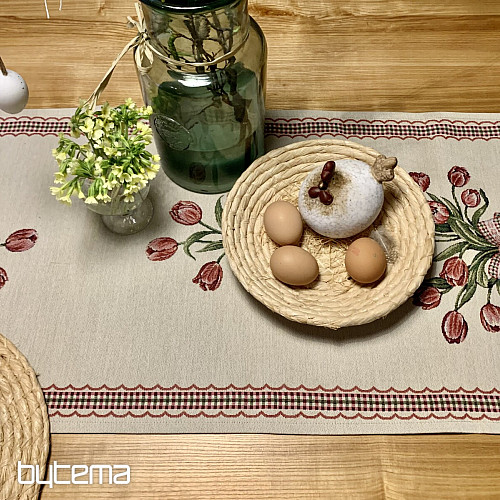 Tapestry tablecloths and scarves TULIPANS