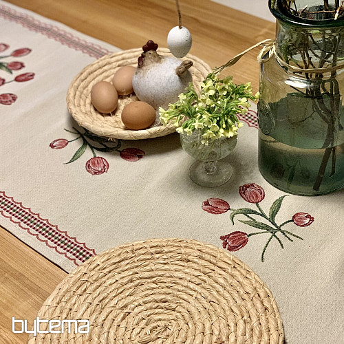 Tapestry tablecloths and scarves TULIPANS