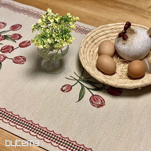 Tapestry tablecloths and scarves TULIPANS