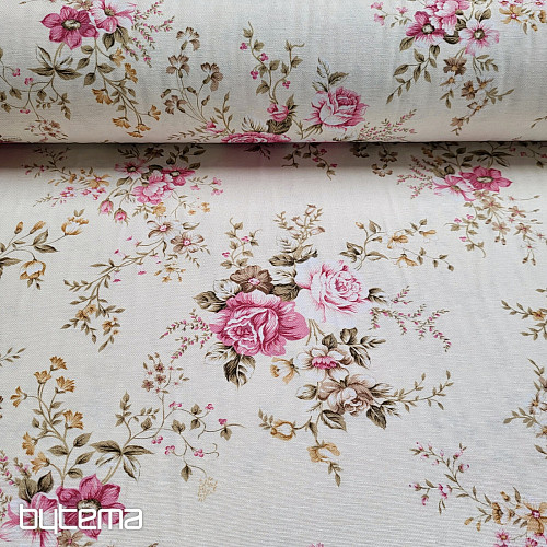 Decorative fabric ROSE RAKEL white