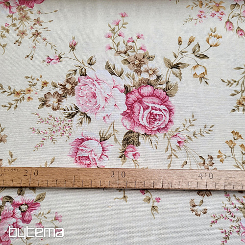 Decorative fabric ROSE RAKEL white