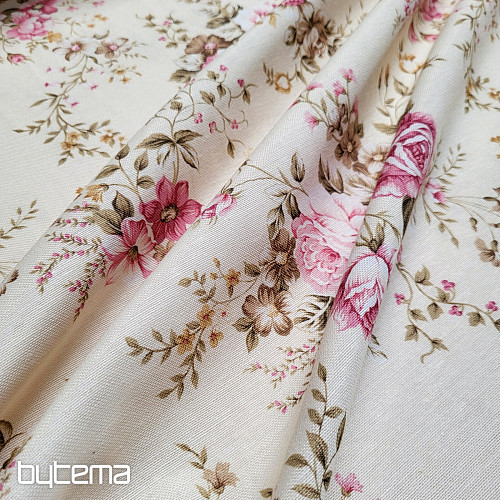 Decorative fabric ROSE RAKEL white