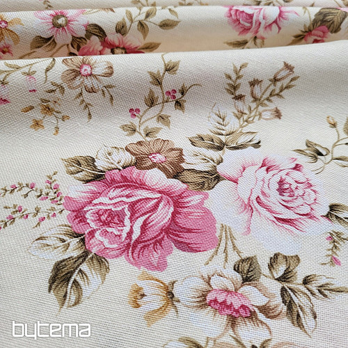 Decorative fabric ROSE RAKEL white