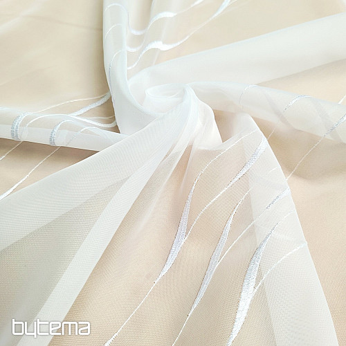 Modern embroidered curtain white GERSTER 195/0001