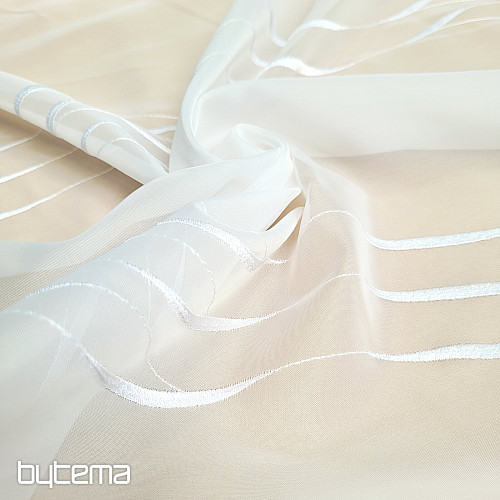 Modern embroidered curtain white GERSTER 195/0001