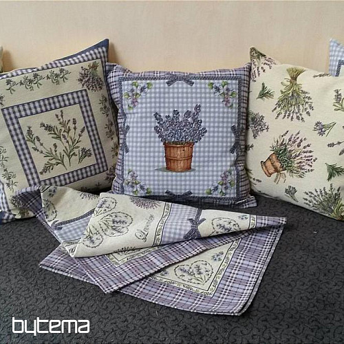 Tapestry cushion cover LAVENDER HEART