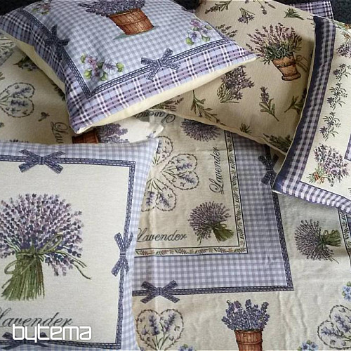 Tapestry cushion cover LAVENDER HEART