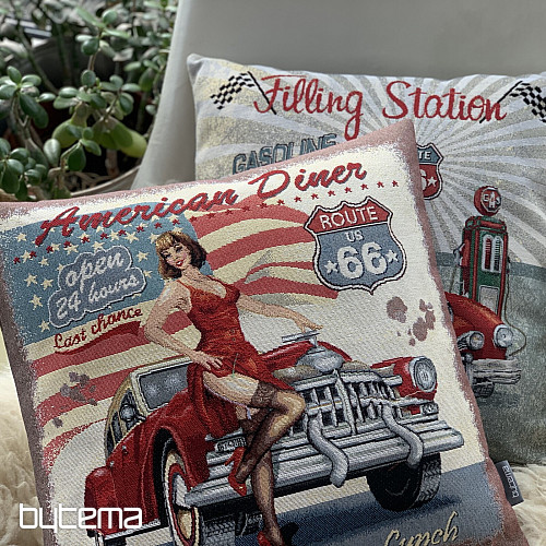 Tapestry cushion cover AMERICAN DINER ROUTE 66