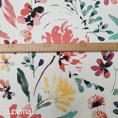 Decorative fabric ALENA red flowers
