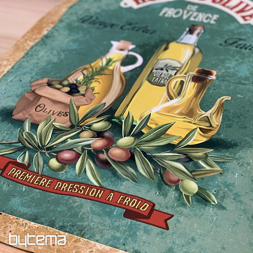 Tea towel retro design OLIVE OIL