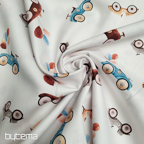 Childrens cotton satin CARS digital print