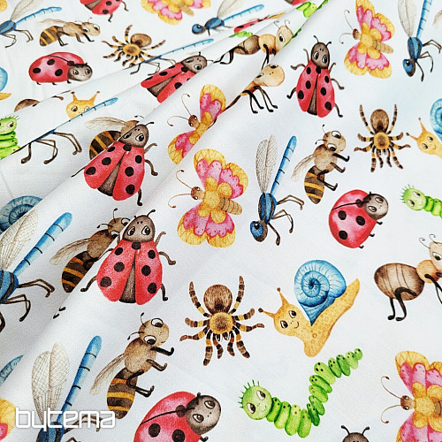 Childrens cotton satin ANIMALS digital print