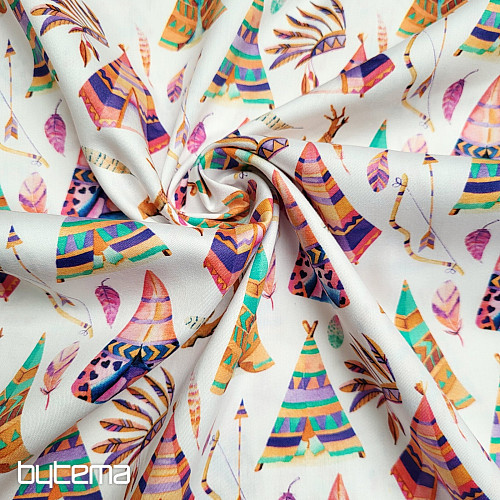 Children&#39;s cotton satin TEEPEE digital print