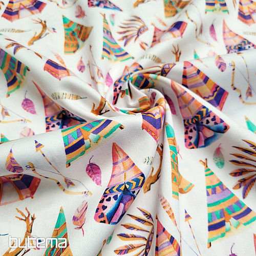 Children&#39;s cotton satin TEEPEE digital print