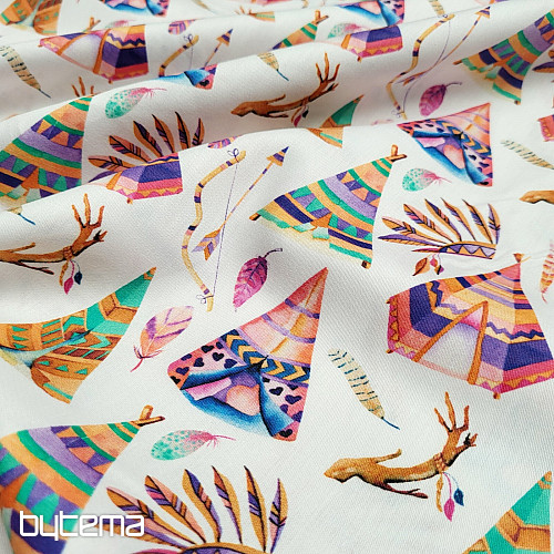Children&#39;s cotton satin TEEPEE digital print