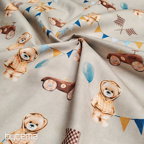 Children's cotton satin BEARS - RACE digital printing