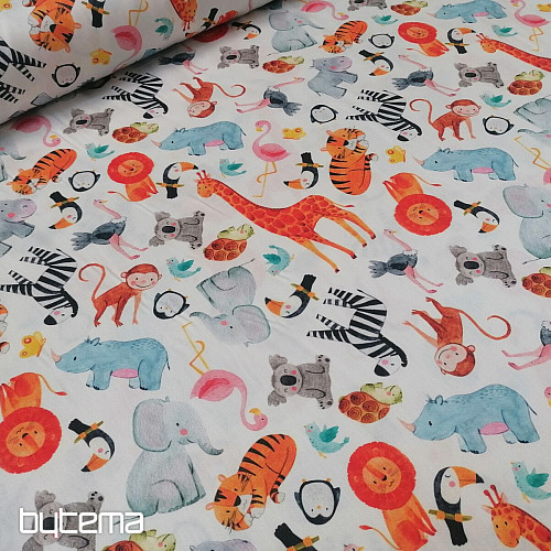 Children's cotton satin ZOO digital printing