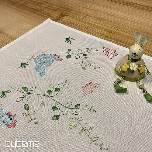 Embroidered tablecloths and shawls HEN blue