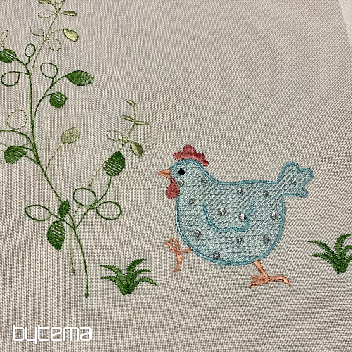 Embroidered tablecloths and shawls HEN blue
