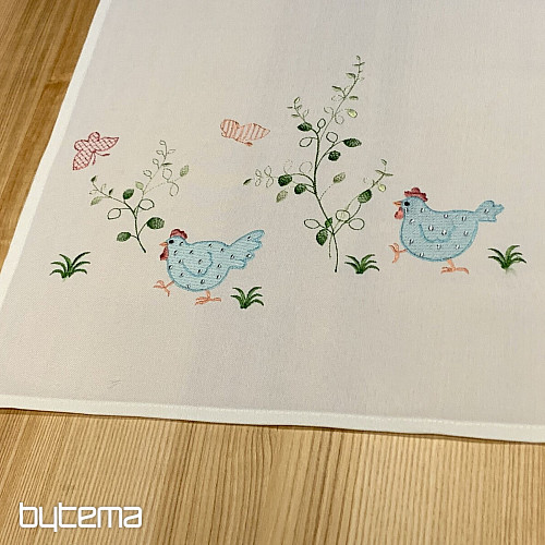 Embroidered tablecloths and shawls HEN blue