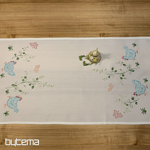 Embroidered tablecloths and shawls HEN blue
