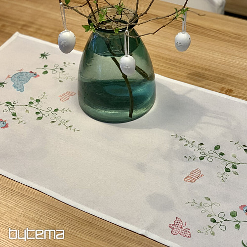 Embroidered tablecloths and shawls HEN blue