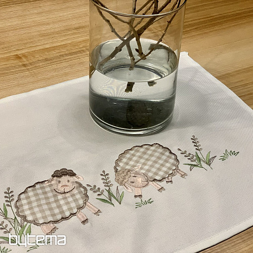 Embroidered tablecloths and shawls SHEEP