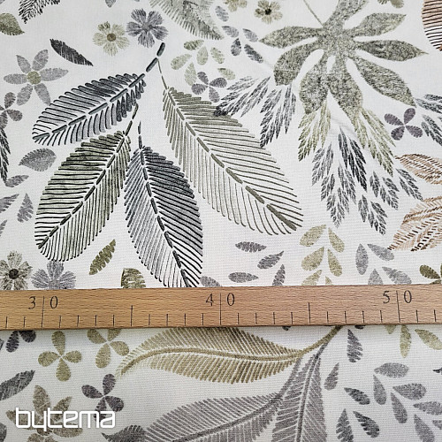 Decorative fabric Leaves MELIA brown