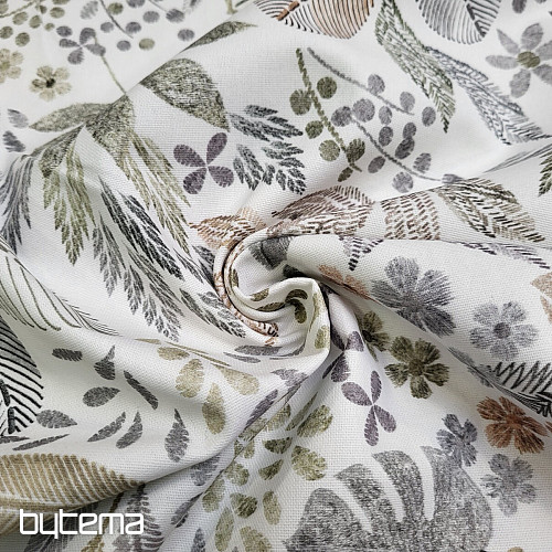 Decorative fabric Leaves MELIA brown