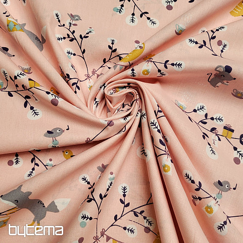 Cotton fabric FOX rose