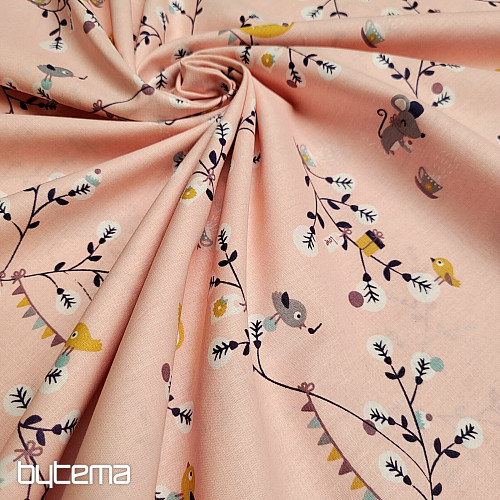 Cotton fabric FOX rose