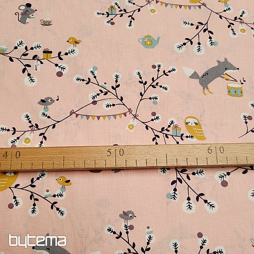 Cotton fabric FOX rose