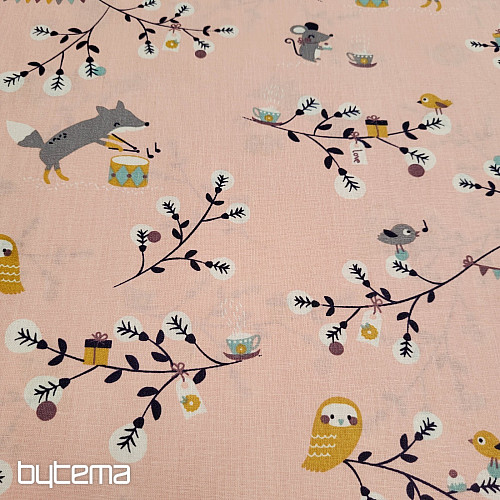 Cotton fabric FOX rose