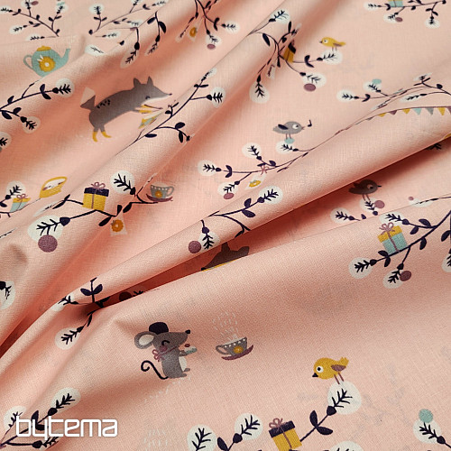 Cotton fabric FOX rose
