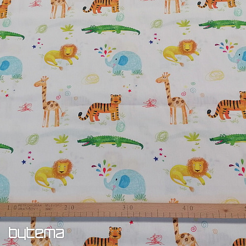Cotton fabric JUNGLE DOODLE