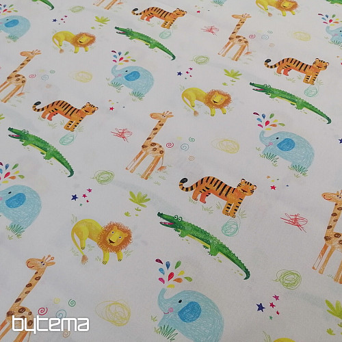 Cotton fabric JUNGLE DOODLE