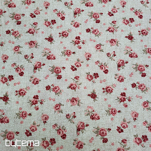 Decorative fabric ROSES red
