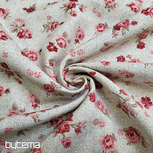 Decorative fabric ROSES red
