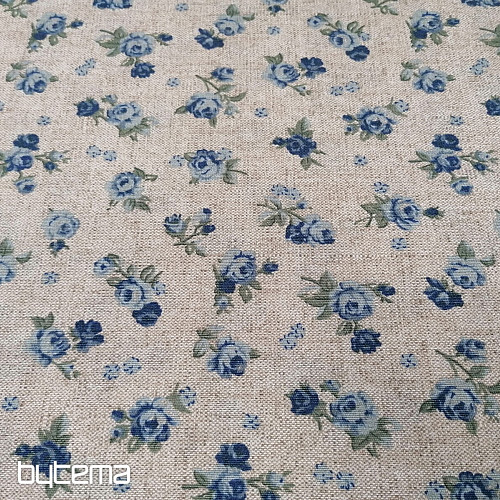 Decorative fabric ROSES blue