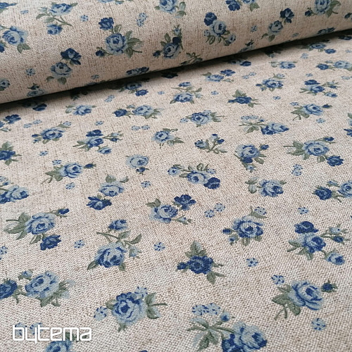 Decorative fabric ROSES blue