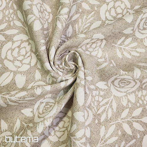 Decorative fabric ROSES creamy