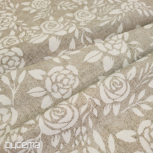 Decorative fabric ROSES creamy