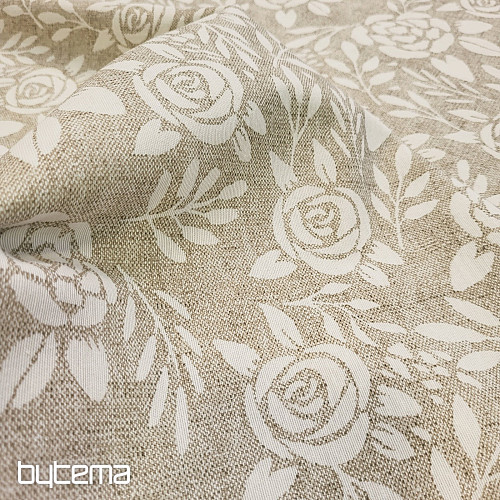 Decorative fabric ROSES creamy